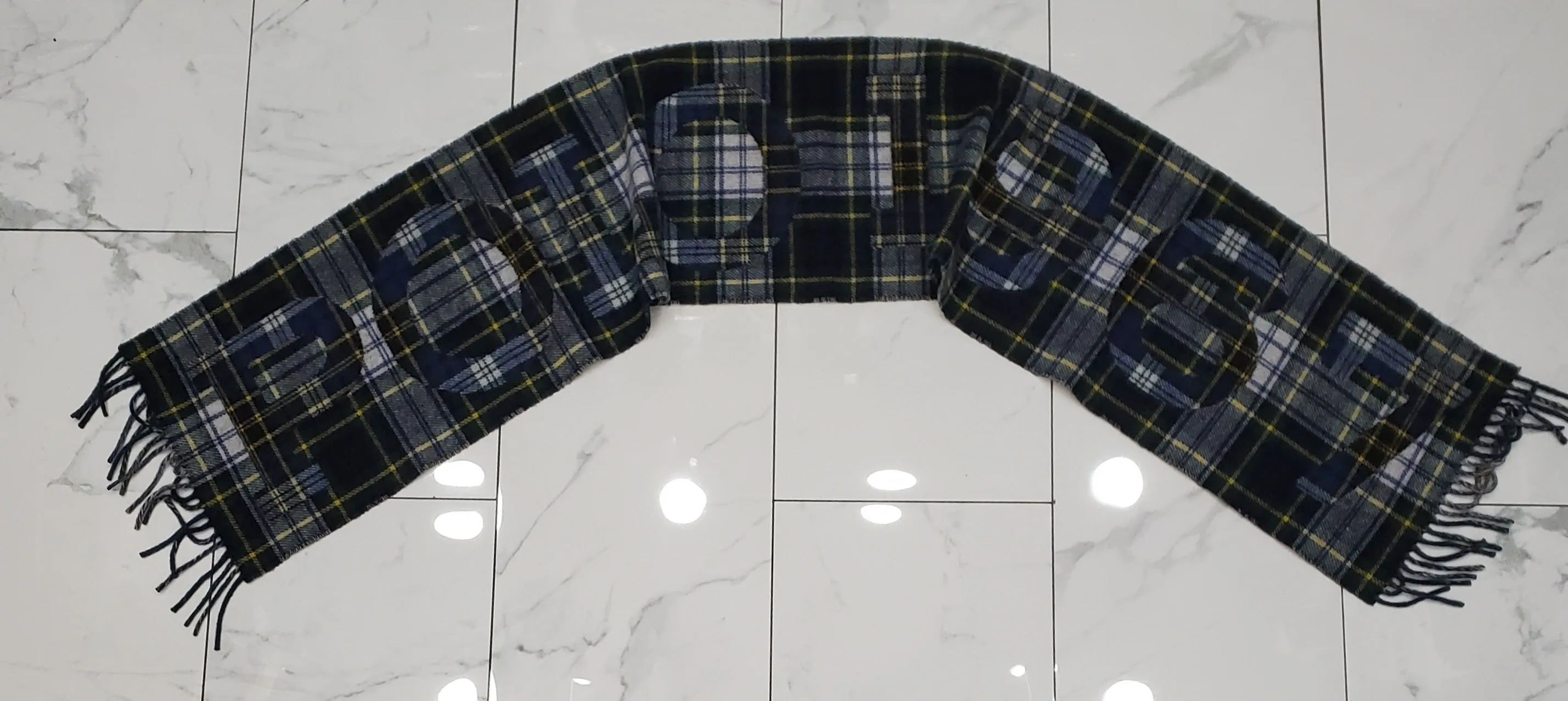 Nwt Polo Ralph Lauren Plaid Spellout 1967 Scarf