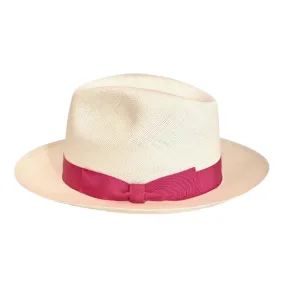 Panama Genuine Montecristi Hat with Pink