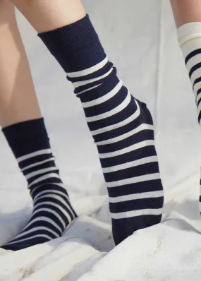 PIEDS RAYES - Striped Socks (NAVY / ECRU)