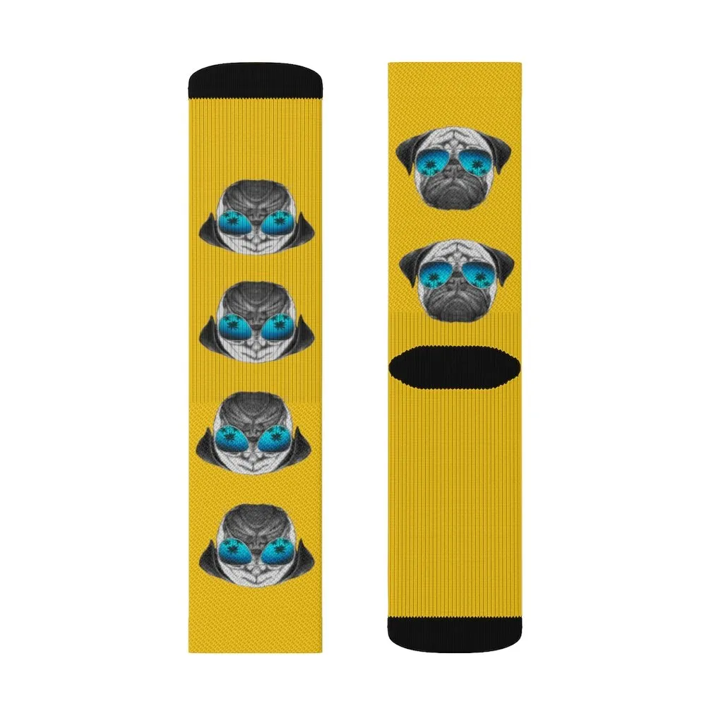 Pug in Sunglasses Fun Novelty Socks - Unisex