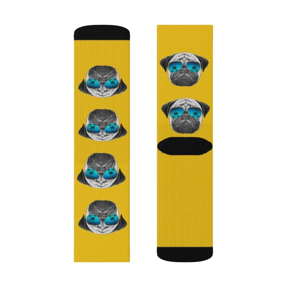 Pug in Sunglasses Fun Novelty Socks - Unisex