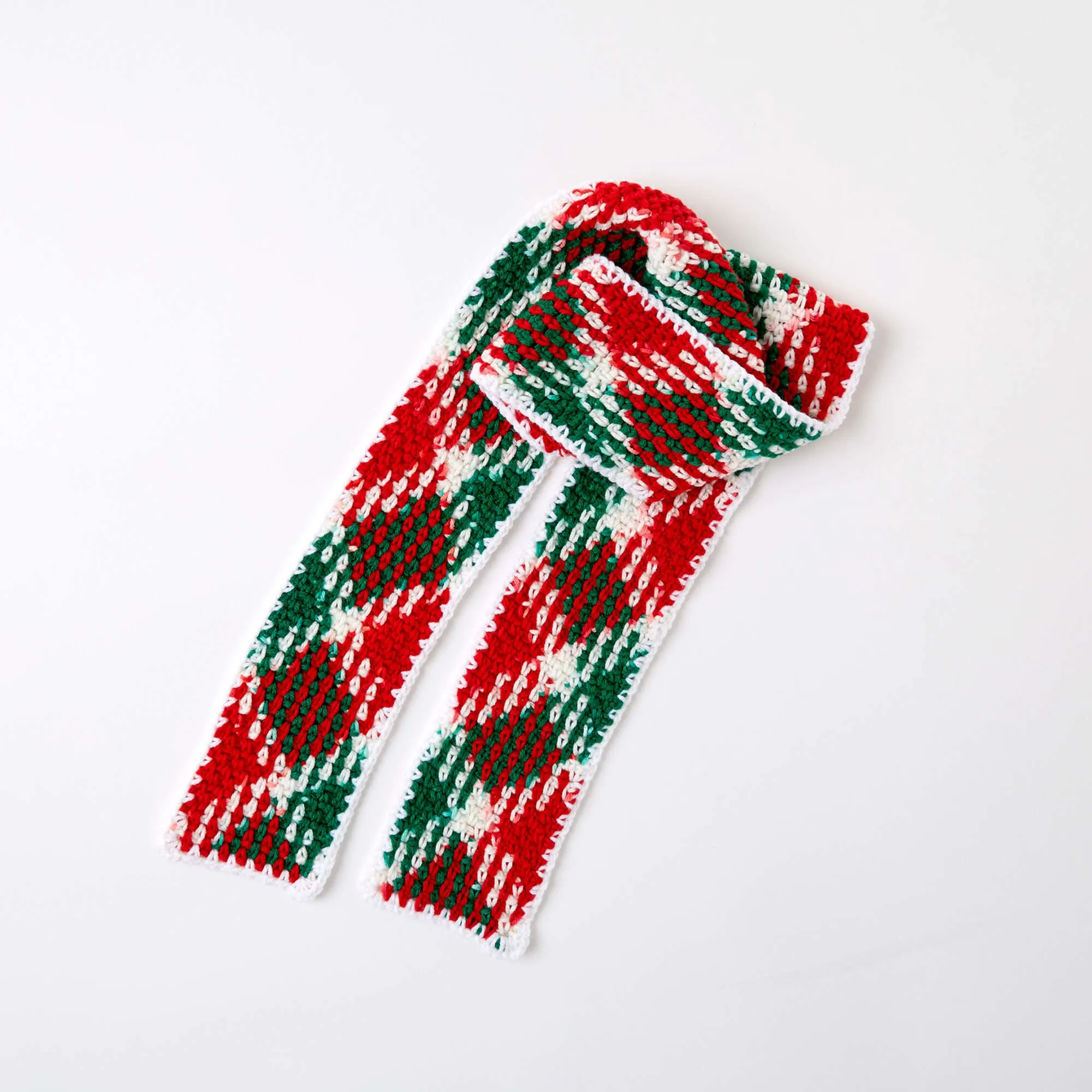 Red Heart Crochet Planned Pooling Holiday Scarf