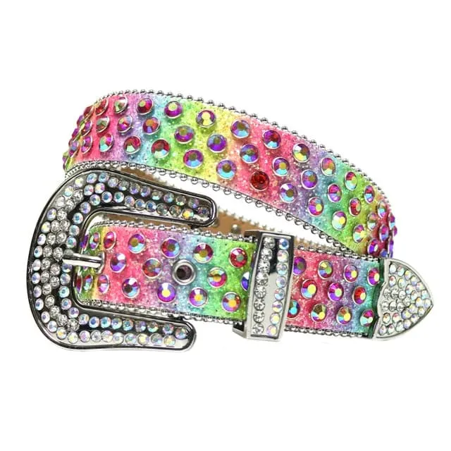 Rhinestone Diamond Waistband Unisex Belts