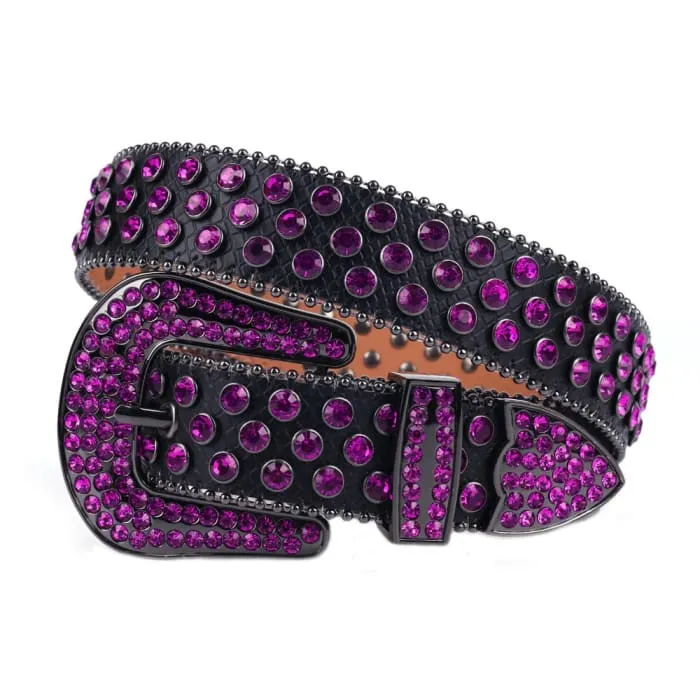 Rhinestone Diamond Waistband Unisex Belts