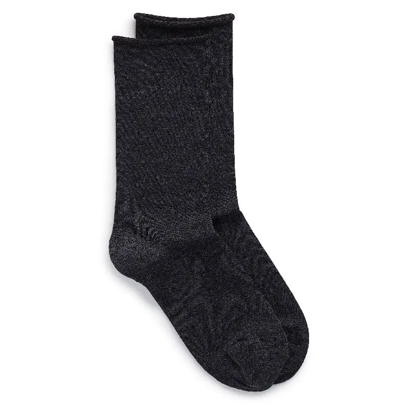 Roll-Top Pure Cotton Grey Socks