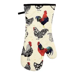 Rooster Luxury Cotton Gauntlet Oven Mitt