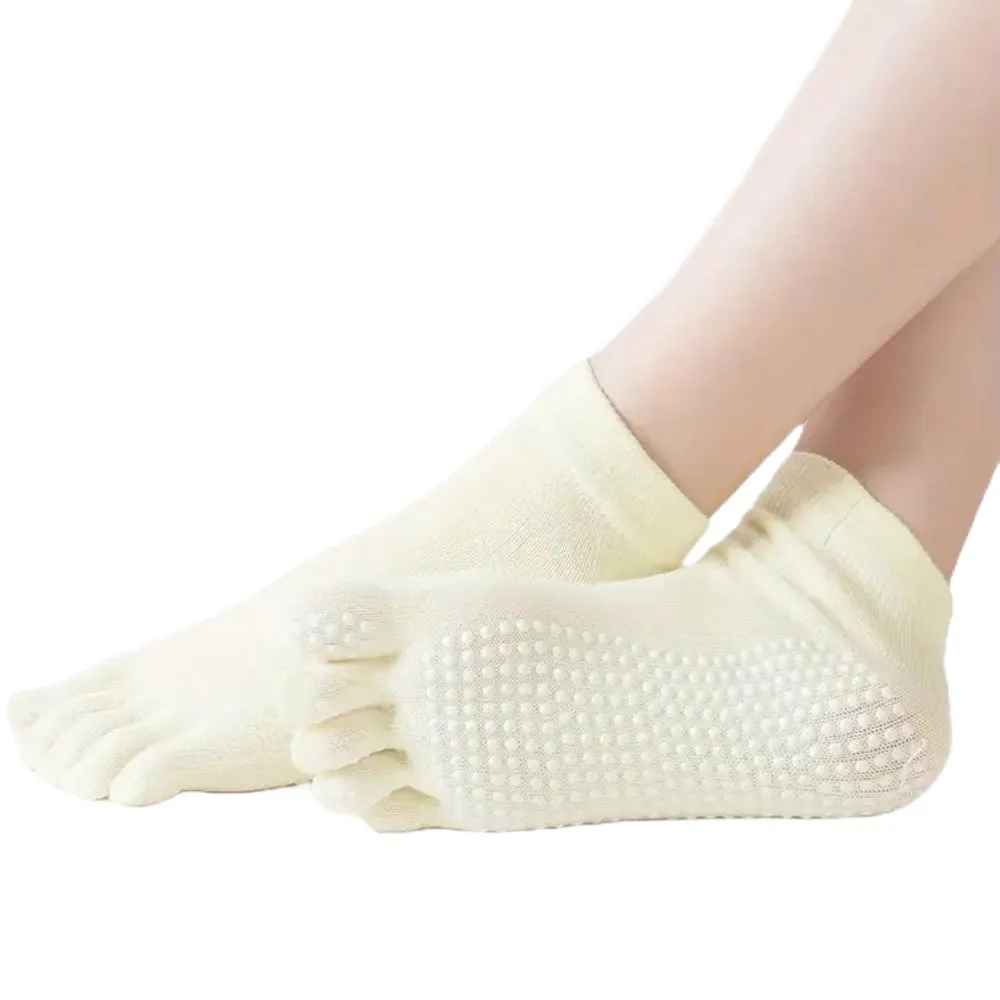 Solid Color Toe Socks (Adult Medium - Women's Shoe Sizes 5-10) Yellow