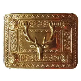 Stag Embossed Kilt Belt Buckle Golden