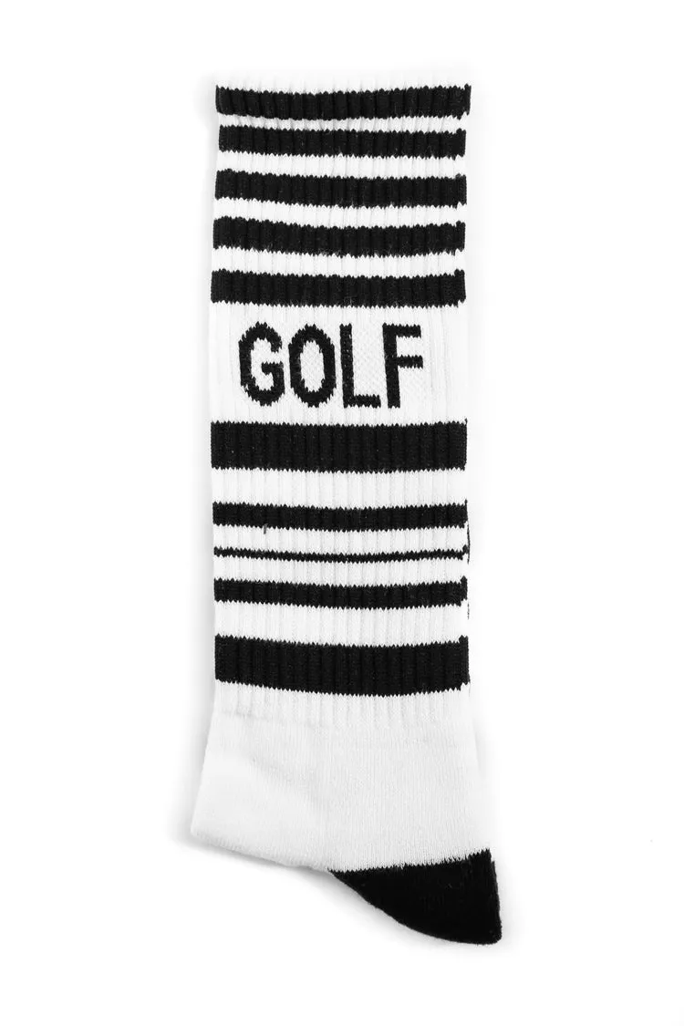 Striped Hockey Sock White