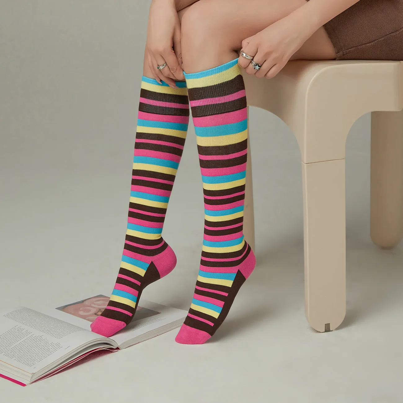 Striped Knee Socks