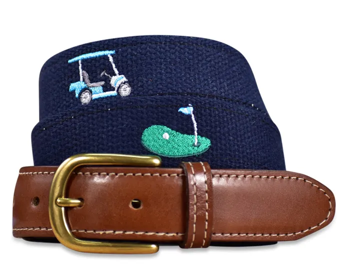 Sunday Drive: Embroidered Belt - Navy