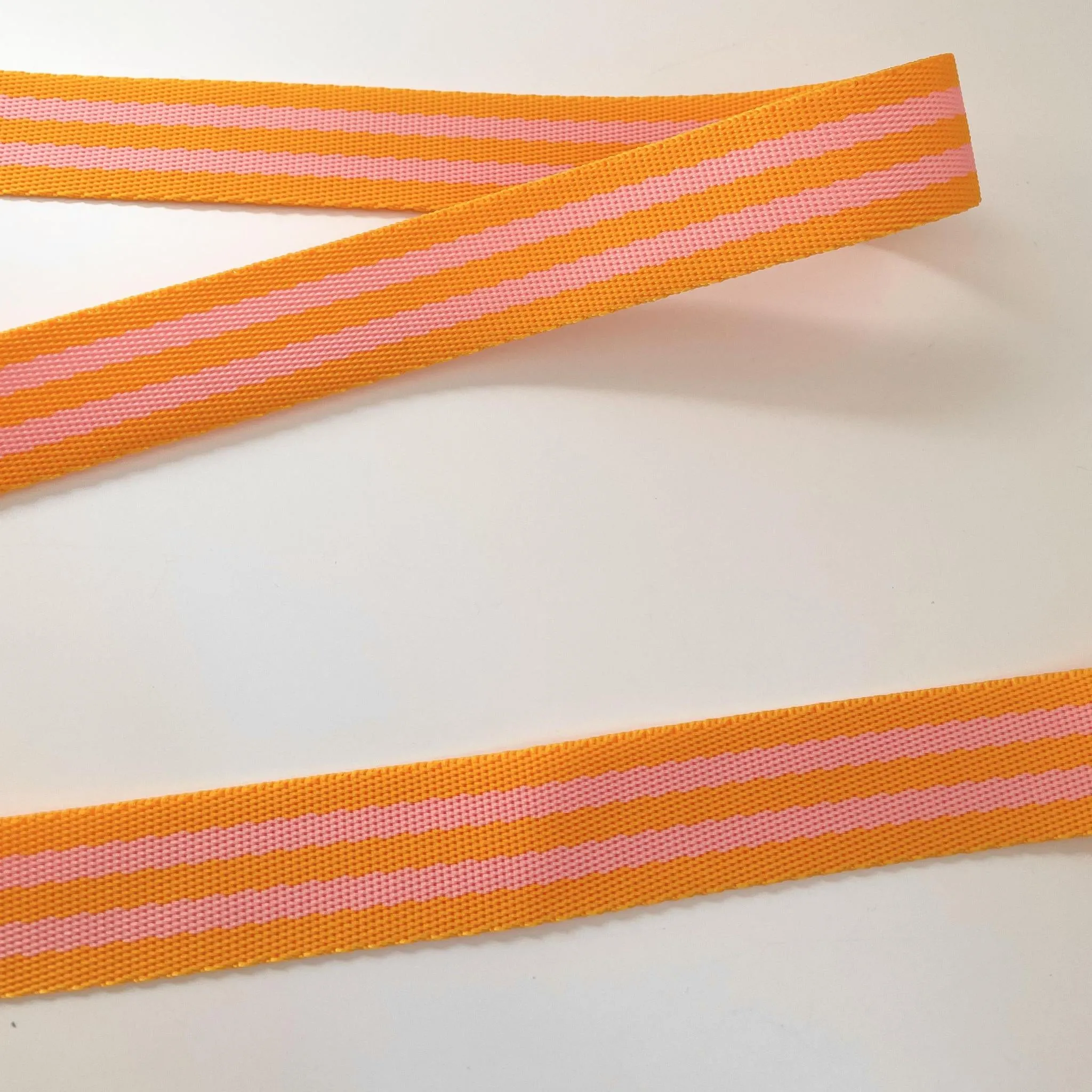 Tula Pink Webbing - Soft Pink / Orange