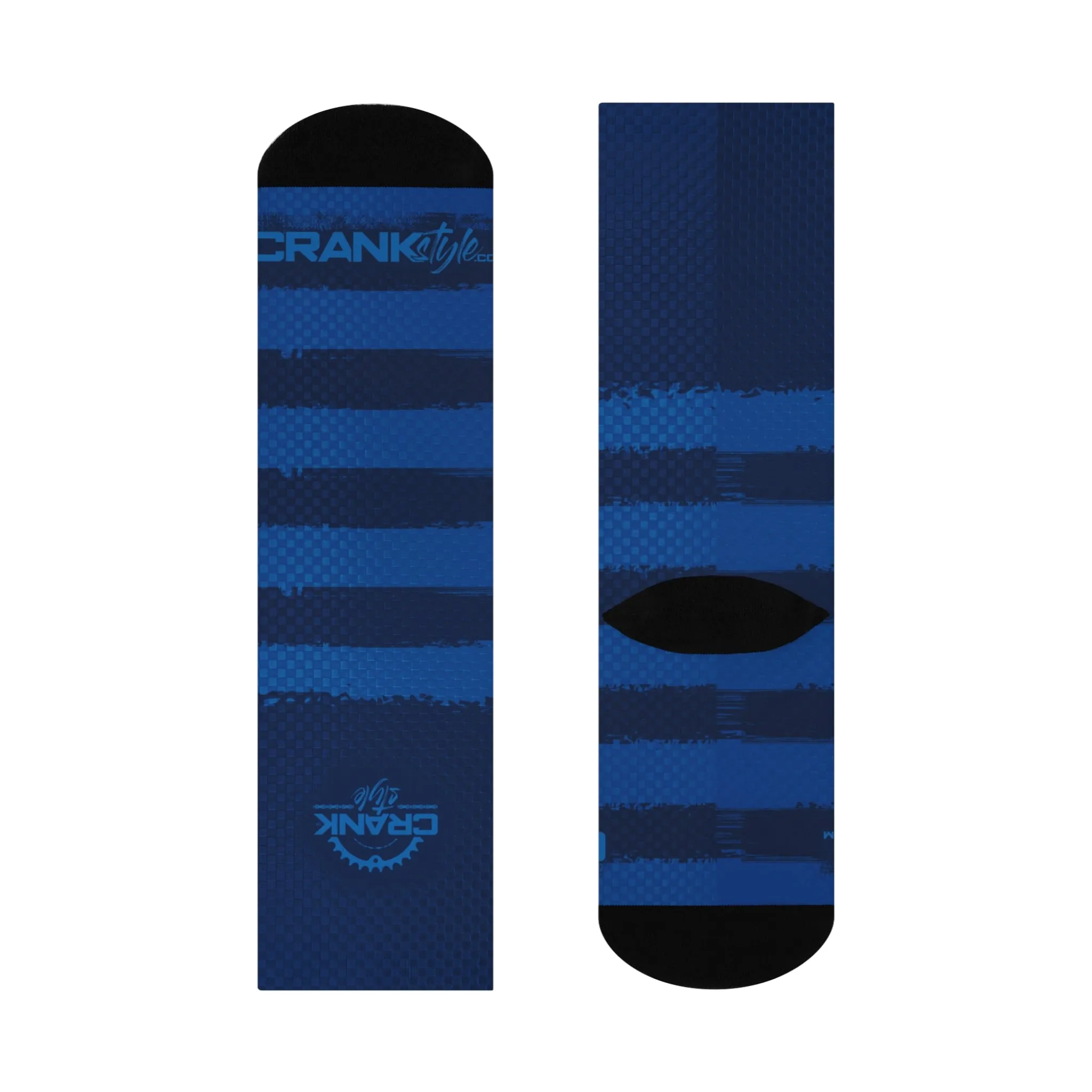 Unisex Blue Stripe Tall MTB Crew Socks