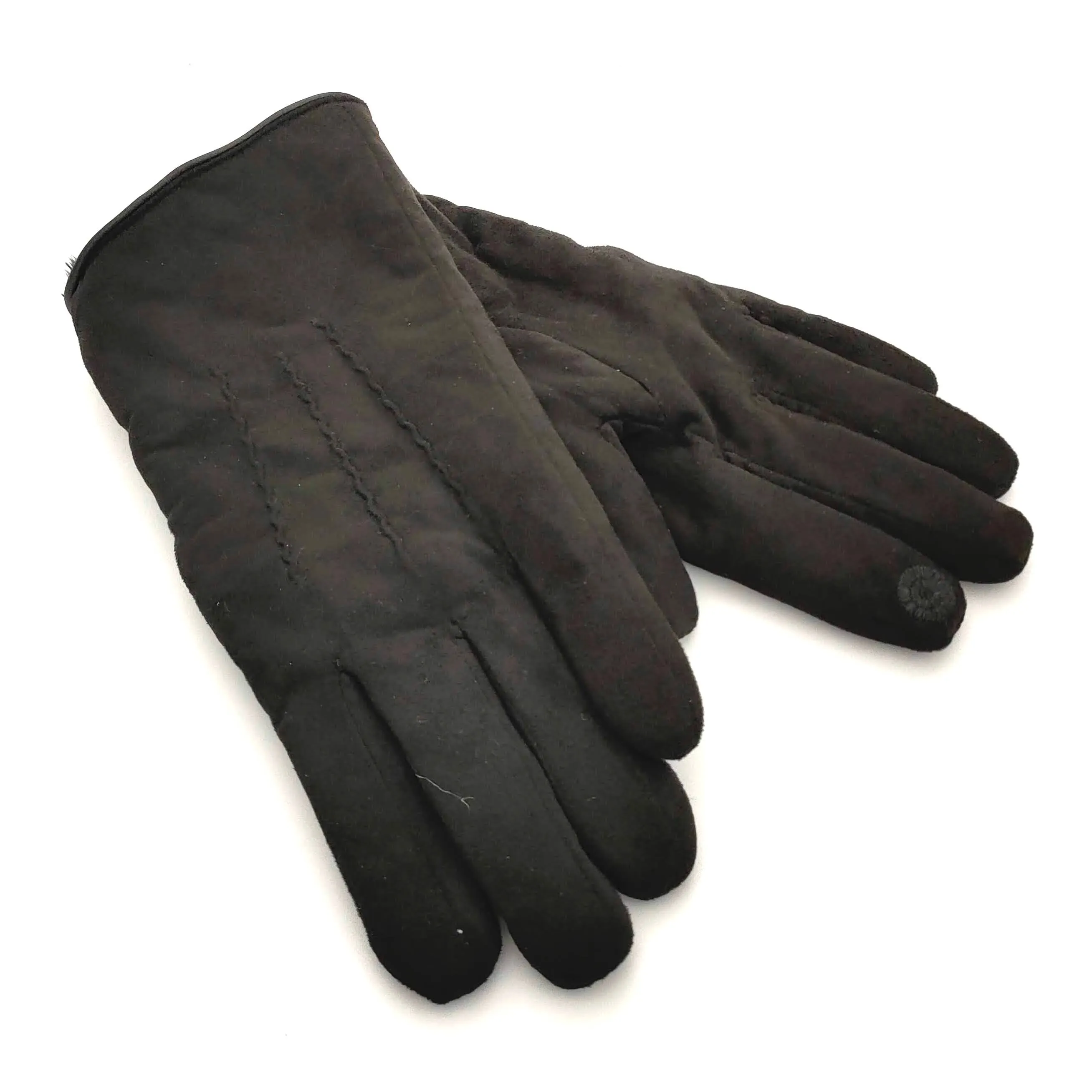 Unisex Gloves with Line Detail - Black