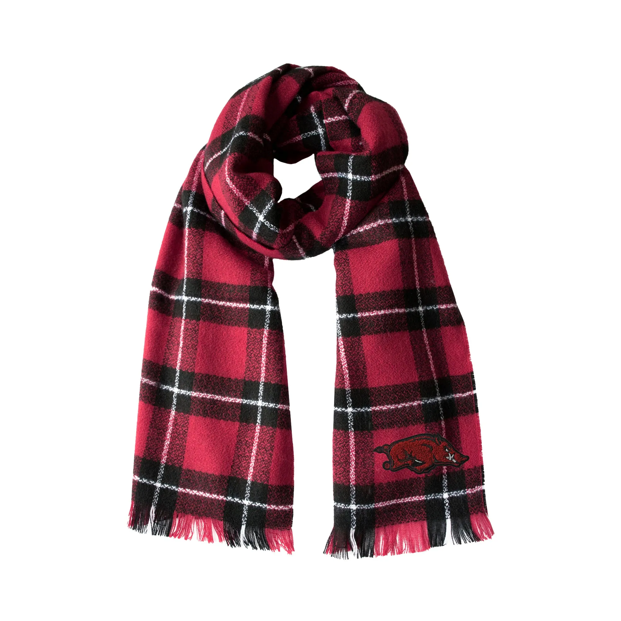 University of Arkansas Plaid Blanket Scarf