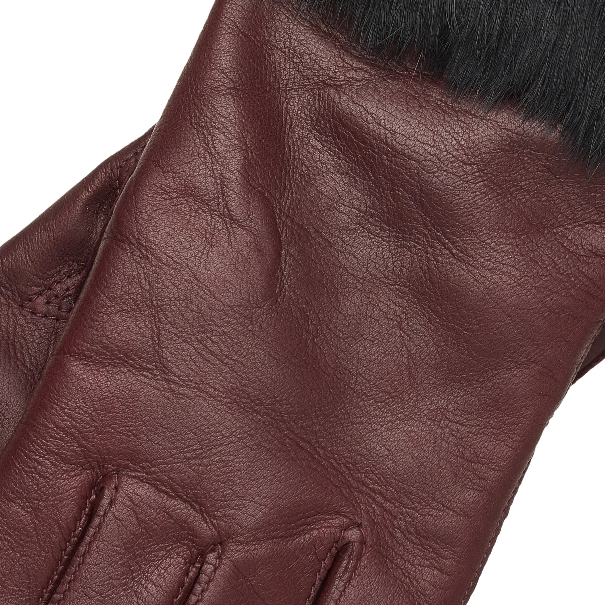 Velence Aubergine Leather Gloves