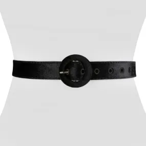 Velvet Round Buckle Belt