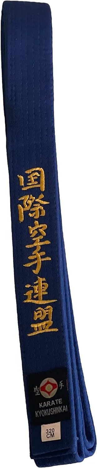 VICTORBUDO USA KYOKUSHIN EMBROIDERED KARATE BELT IN ALL COLORS