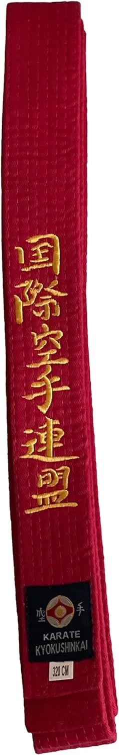 VICTORBUDO USA KYOKUSHIN EMBROIDERED KARATE BELT IN ALL COLORS