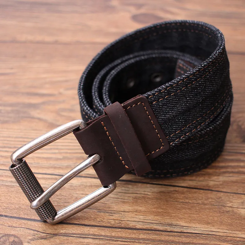 Vintage BLue Mens Denim Slim Belts Denim Blue Belts Vintage Belts For Men