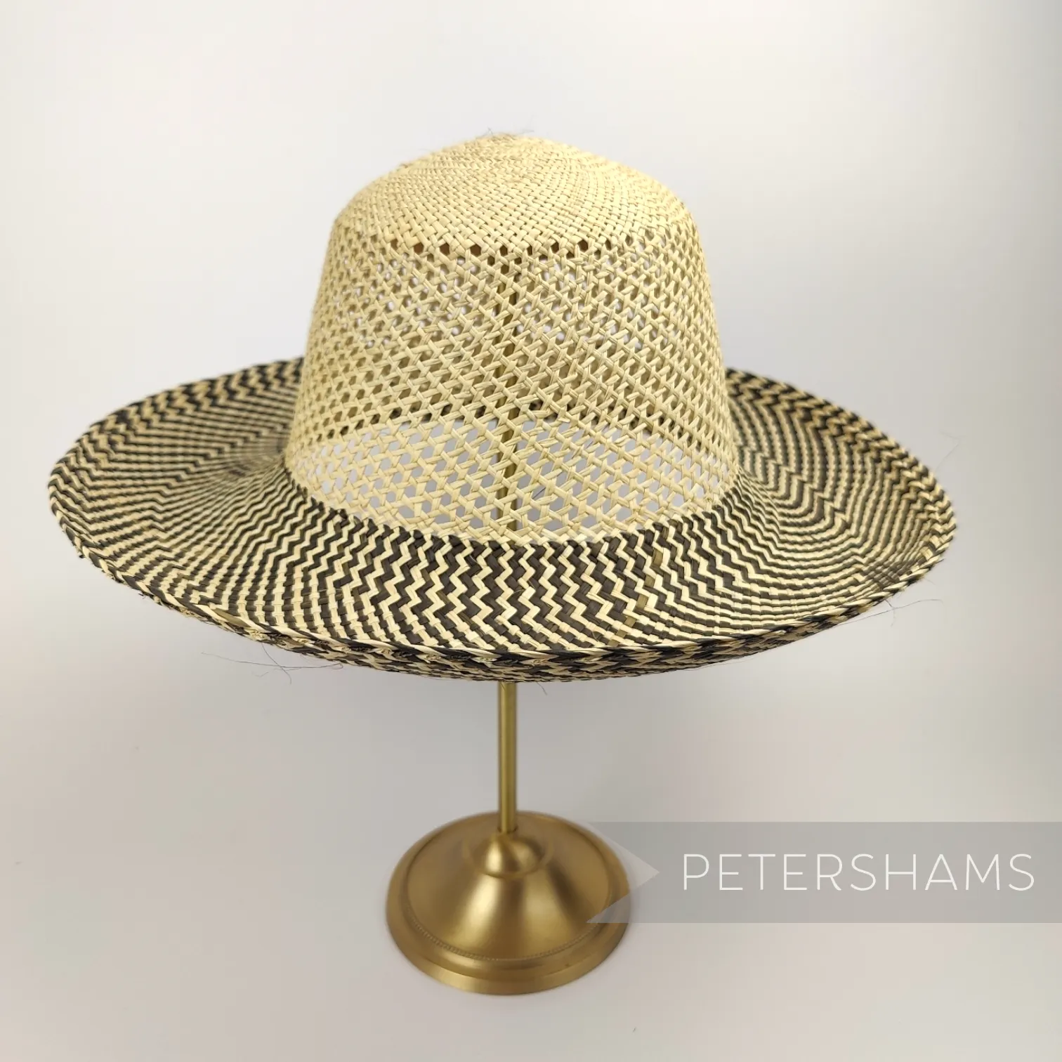 Webbed Crown Vintage Ecuador Panama Straw Capeline Hat Body - 12"