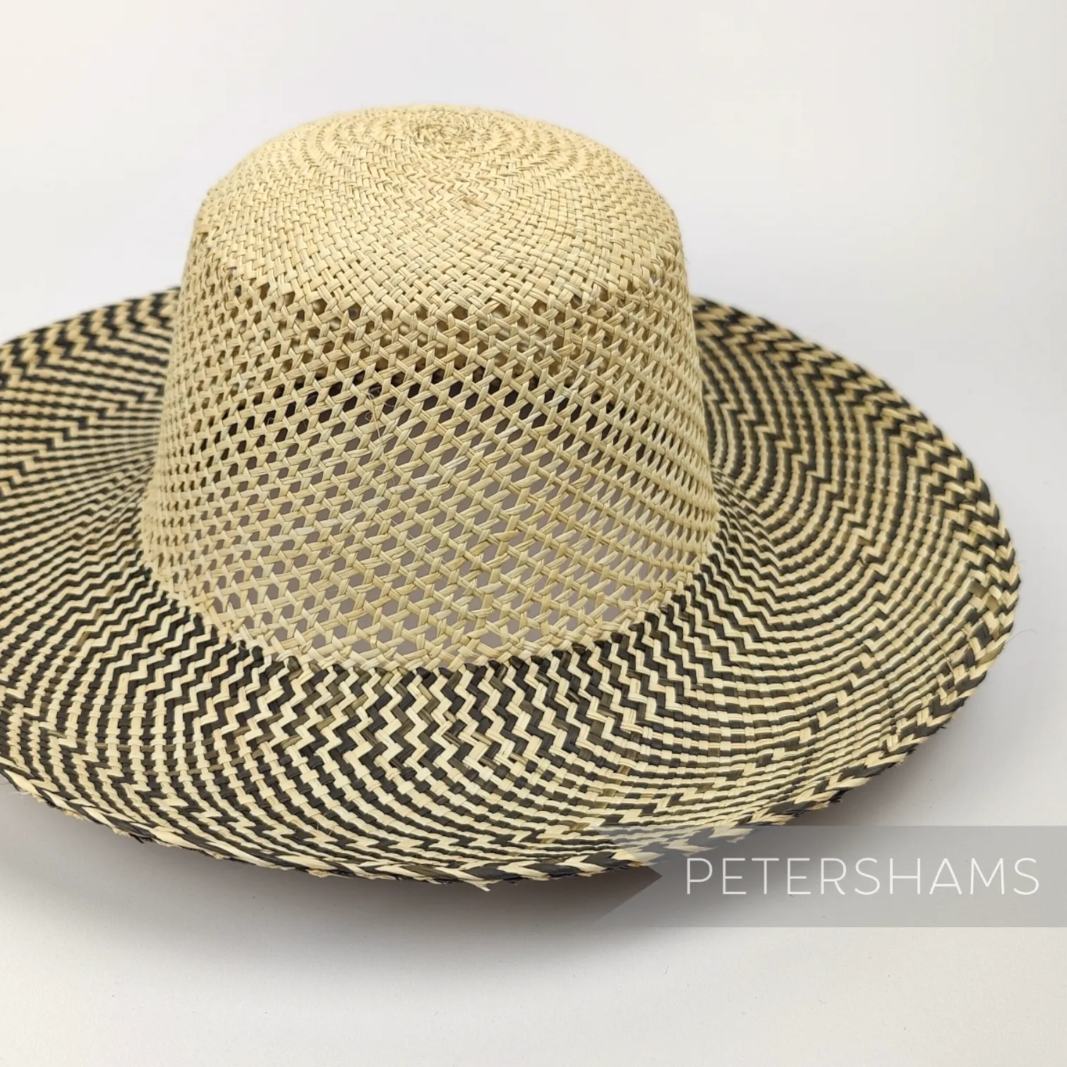 Webbed Crown Vintage Ecuador Panama Straw Capeline Hat Body - 12"