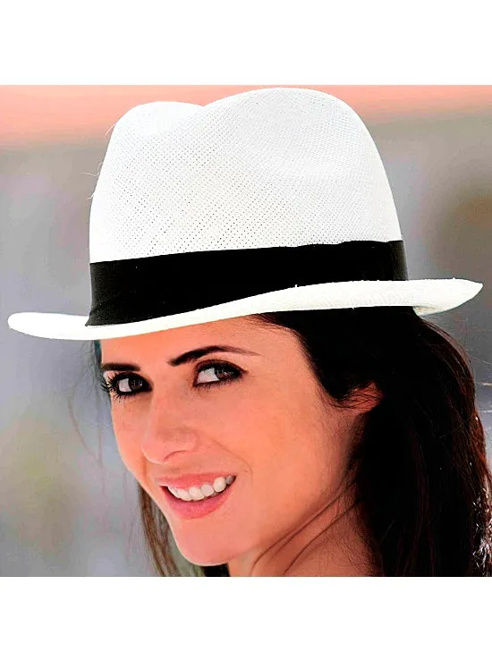 White Panama Hat for Women - Borsalino Hat