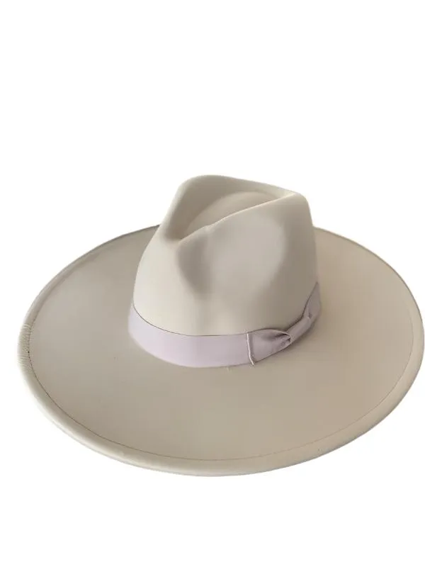 Wide Brim Panama Hat In Vegan Felt