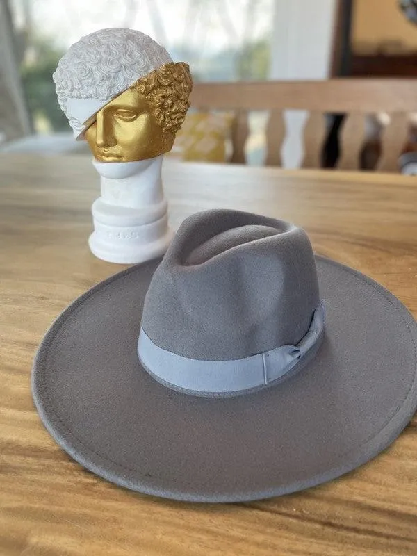 Wide Brim Panama Hat In Vegan Felt