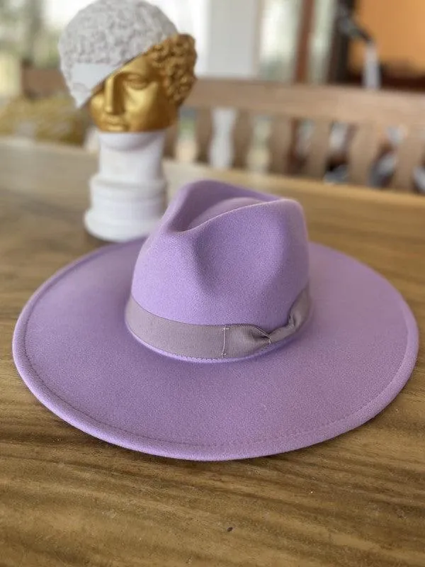 Wide Brim Panama Hat In Vegan Felt