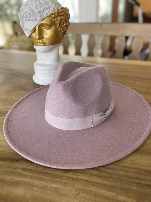 Wide Brim Panama Hat In Vegan Felt