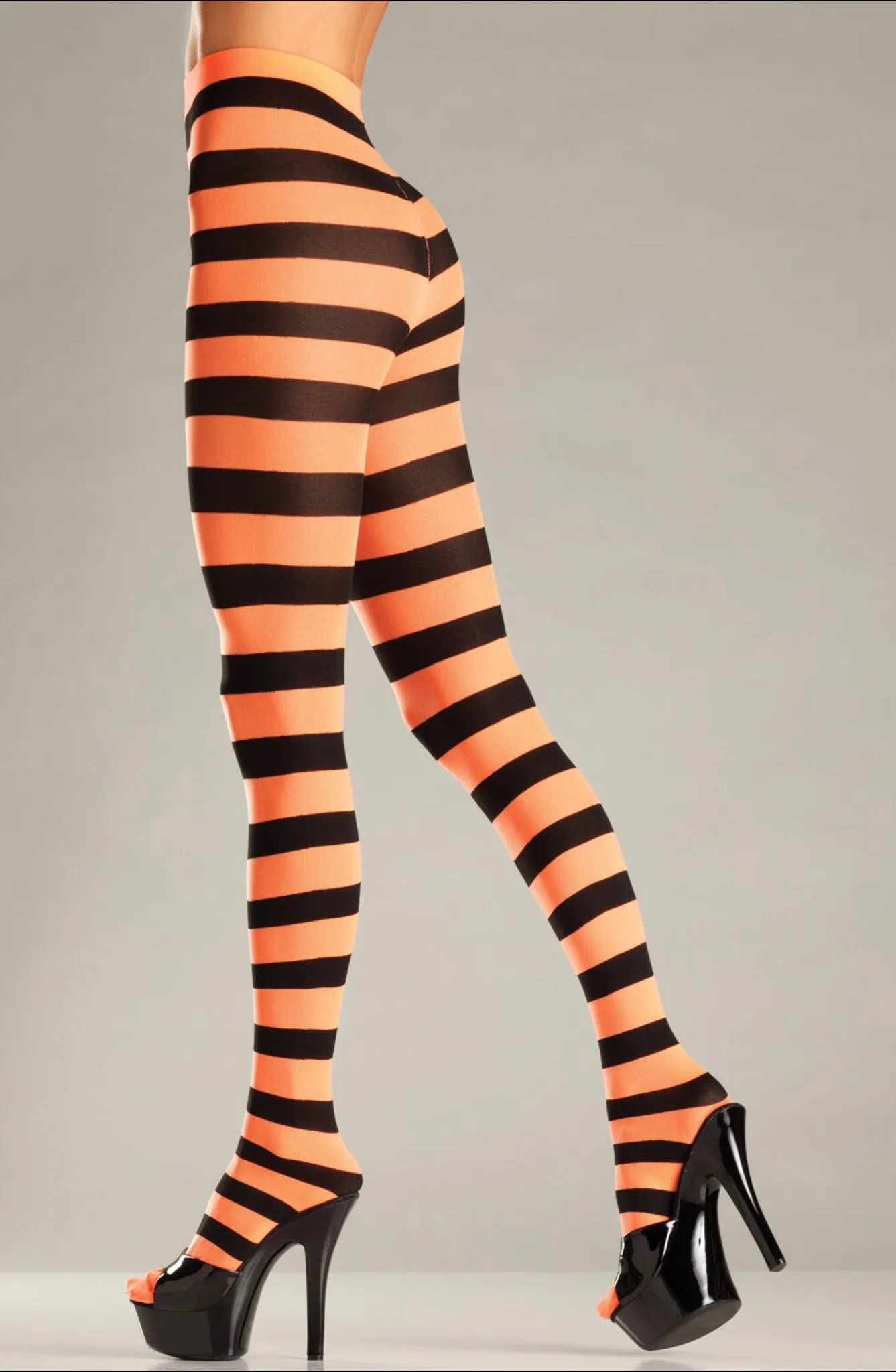 Wide Striped Opaque Pantyhose