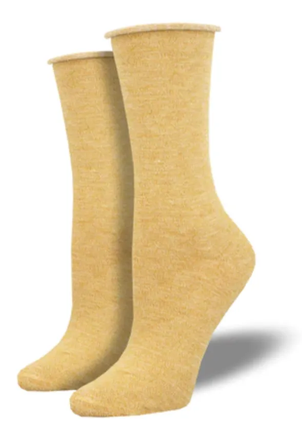 Women's Bamboo Solid Crew Sock -Hemp